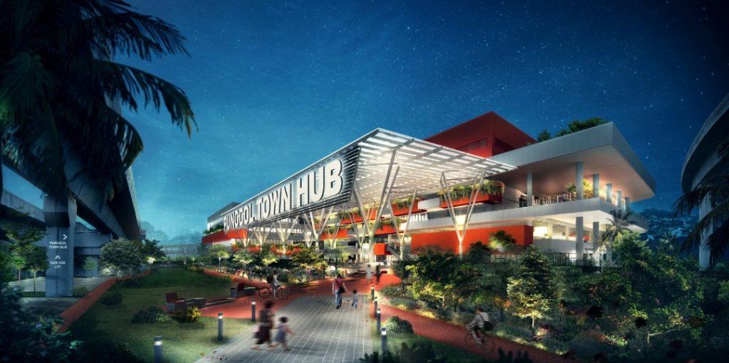 Picture of Punggol Swimming Complex external design.
